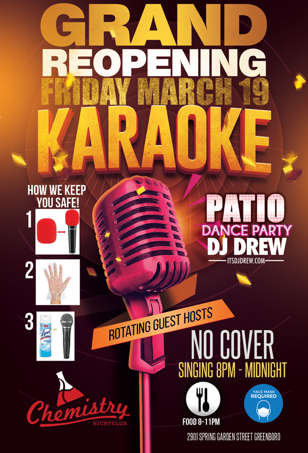 Grand Reopening Karaoke Friday March 19 Covid web